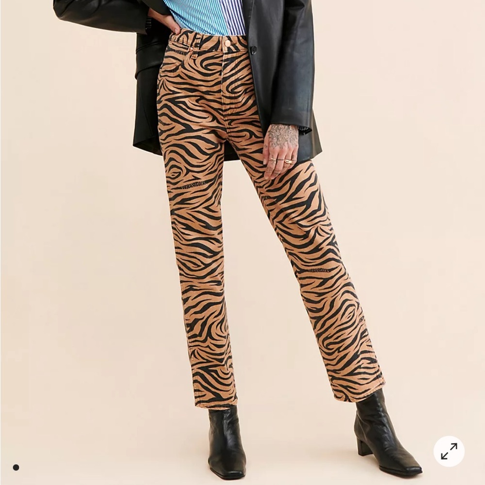 Wrangler zebra print straight leg jeans